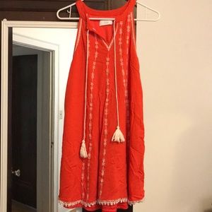 Orange dress with cute tassels